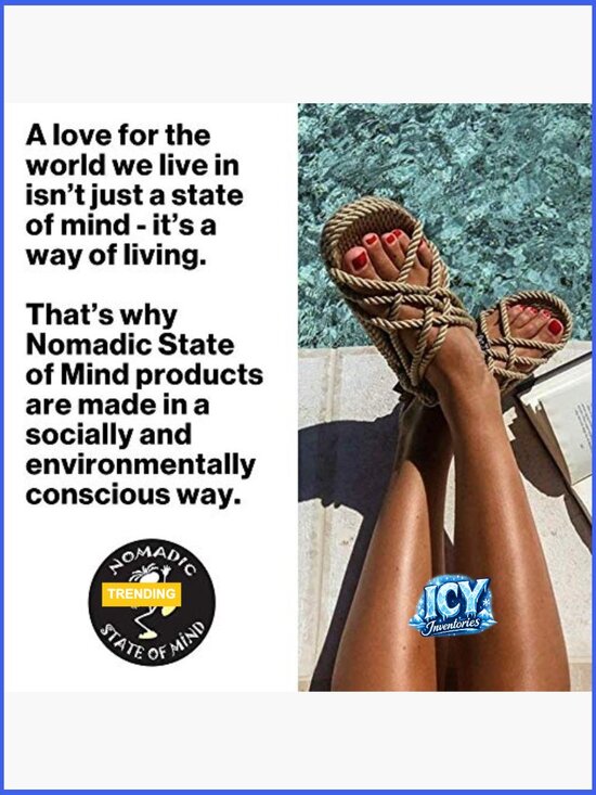 Handmade Adjustable Rope Sandals - Machine Washable Vegan-Friendly